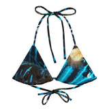avant à plat - Haut de bikini éco-responsable rembourré UPF50+ banane Bénitier bleu 2