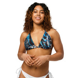 avant taille normale - Haut de bikini éco-responsable rembourré UPF50+ banane Bénitier bleu 3 - Couleurs Lagon
