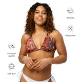 caracteristiques - Haut de bikini éco-responsable rembourré UPF50+ Gorgone Rouge Dragon Fish - Couleurs Lagon