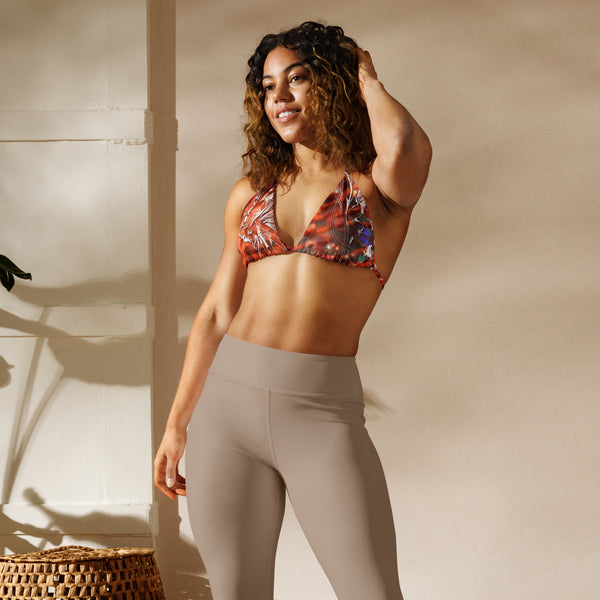 avec legging - Haut de bikini éco-responsable rembourré UPF50+ Gorgone Rouge Dragon Fish - Couleurs Lagon