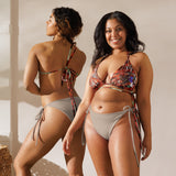 dos et avant grande taille - Haut de bikini éco-responsable rembourré UPF50+ Gorgone Rouge Dragon Fish - Couleurs Lagon