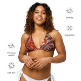 caracteristiques - Haut de bikini éco-responsable rembourré UPF50+ Gorgone Rouge Nautile - Couleurs Lagon