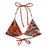a plat avant - Haut de bikini éco-responsable rembourré UPF50+ Gorgone Rouge Nautile - Couleurs Lagon