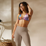 avant et leggings - Haut de bikini éco-responsable rembourré UPF50+ Meduse Lavande - Couleurs Lagon