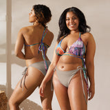 dos et avant - Haut de bikini éco-responsable rembourré UPF50+ Meduse Lavande - Couleurs Lagon