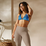 avant et legging taille haute - Haut de bikini éco-responsable rembourré UPF50+ Bleu Marine Meduse - Couleurs Lagon