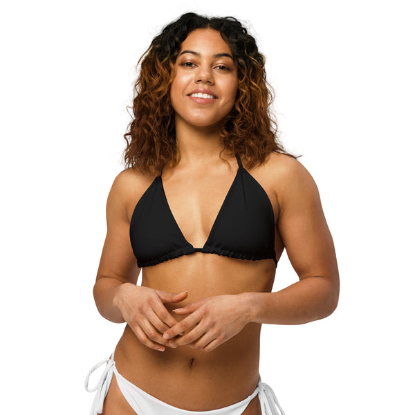 avant - Haut de bikini éco-responsable rembourré UPF50+ Noir - Couleurs Lagon