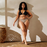 avant grande taille - Haut de bikini éco-responsable rembourré UPF50+ Noir - Couleurs Lagon