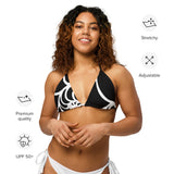 caracteristiques - Haut de bikini éco-responsable rembourré UPF50+ Noir Nautile - Couleurs Lagon