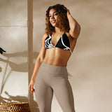 avant et legging taille haute - Haut de bikini éco-responsable rembourré UPF50+ Noir Nautile - Couleurs Lagon