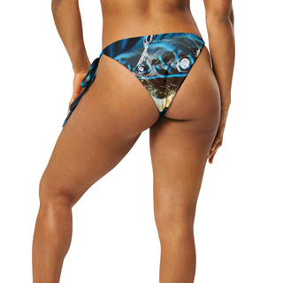 dos - Bas de Bikini String Doublé Banane Recyclé UPF50+ Bénitier Bleu - Couleurs Lagon