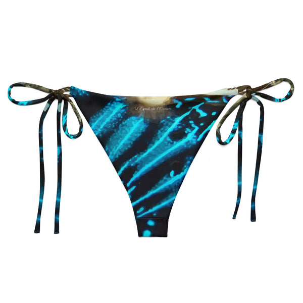 dos a plat -Bas de Bikini String Doublé Banane Recyclé UPF50+ Bénitier Bleu 2 - Couleurs Lagon