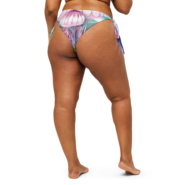 dos grande taille - Bas de Bikini String Doublé Lavande Recyclé UPF50+ Meduse - Couleurs Lagon