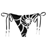 dos à plat - Bas de Bikini String Doublé Noir Recyclé UPF50+ Nautile - Couleurs Lagon