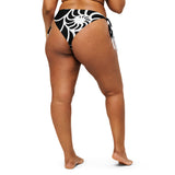 dos grande taille - Bas de Bikini String Doublé Noir Recyclé UPF50+ Nautile - Couleurs Lagon