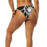dos - Bas de Bikini String Doublé Noir Recyclé UPF50+ Nautile - Couleurs Lagon