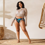 avant grande taille - Bas de Bikini String Doublé Banane Recyclé UPF50+ Bénitier Bleu - Couleurs Lagon