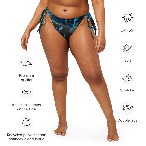 caracteristiques -Bas de Bikini String Doublé Banane Recyclé UPF50+ Bénitier Bleu 2 - Couleurs Lagon