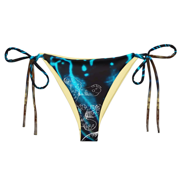 avant à plat - Bas de Bikini String Doublé Banane Recyclé UPF50+ Bénitier Bleu 3 - Couleurs Lagon