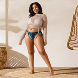 avant grande taille crop-top crochet - Bas de Bikini String Doublé Banane Recyclé UPF50+ Bénitier Bleu 3 - Couleurs Lagon