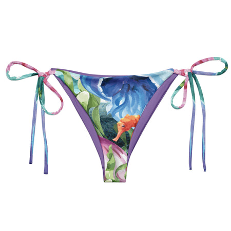 avant à plat - Bas de Bikini String Doublé Lavande Recyclé UPF50+ Meduse - Couleurs Lagon