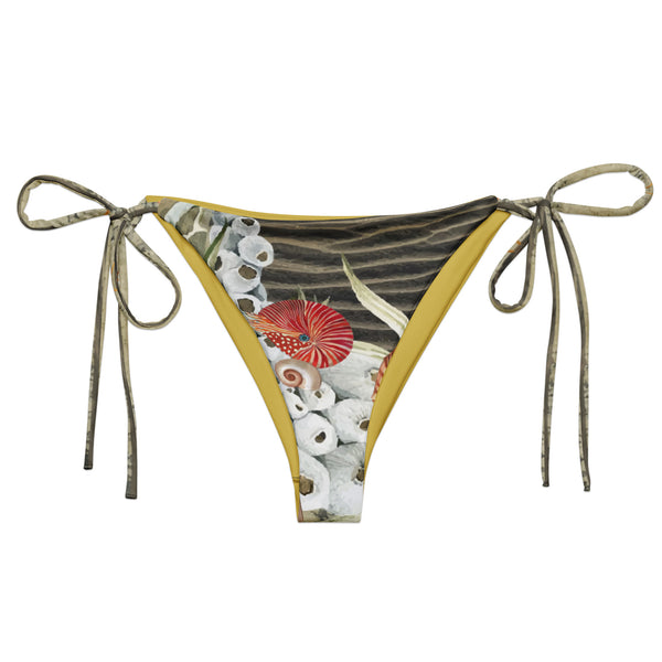 avant à plat doublure marron - Bas de Bikini String Doublé Or Recyclé UPF50+ Sable Coquillage - Couleurs Lagon