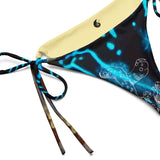 gros plan avant 3 doublure banane - Bas de Bikini String Doublé Banane Recyclé UPF50+ Bénitier Bleu 3 - Couleurs Lagon