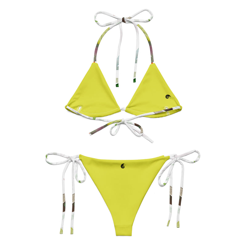 Couleurs Lagon - Sexy Bikini Push-Up String Entièrement Doublé Recyclé UPF50+ FLORAL HIBISCUS CITRUS