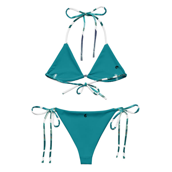 Couleurs Lagon - Sexy Bikini Push-Up String Entièrement Doublé Recyclé UPF50+ FLORAL BLEU ORIENTAL