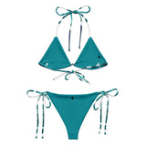 Couleurs Lagon - Sexy Bikini Push-Up String Entièrement Doublé Recyclé UPF50+ FLORAL BLEU ORIENTAL