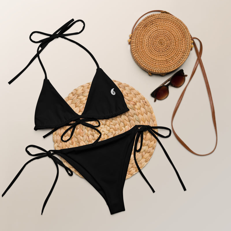 Couleurs Lagon - Sexy Bikini Push-Up String Entièrement Doublé Recyclé UPF50+ NOIR