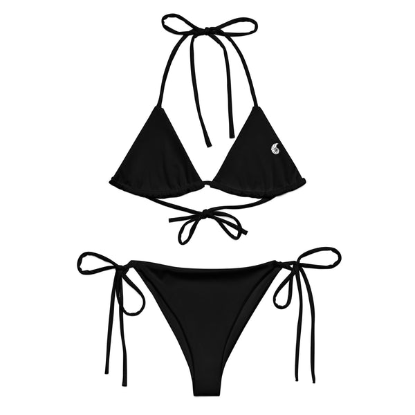 Couleurs Lagon - Sexy Bikini Push-Up String Entièrement Doublé Recyclé UPF50+ NOIR