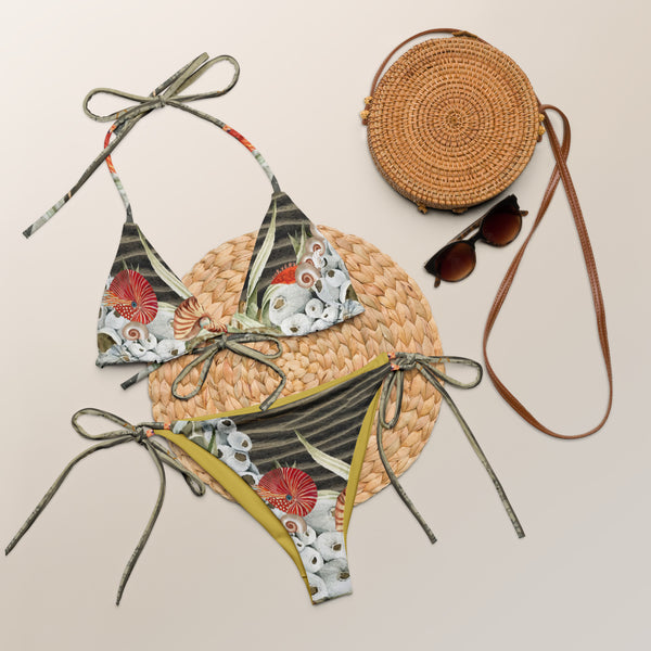 Couleurs Lagon - Sexy Bikini Push-Up String Entièrement Doublé Recyclé UPF50+ COQUILLAGES OR