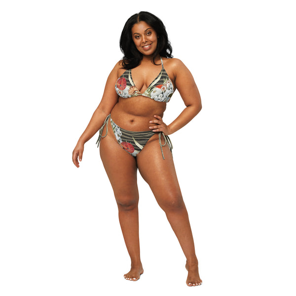 Couleurs Lagon - Sexy Bikini Push-Up String Entièrement Doublé Recyclé UPF50+ COQUILLAGES OR