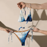 Couleurs Lagon - Sexy Bikini Push-Up String Entièrement Doublé Recyclé UPF50+ TIEDYE BLEU OCEAN NUDE