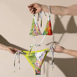 Couleurs Lagon - Sexy Bikini Push-Up String Entièrement Doublé Recyclé UPF50+ FLORAL HIBISCUS CITRUS