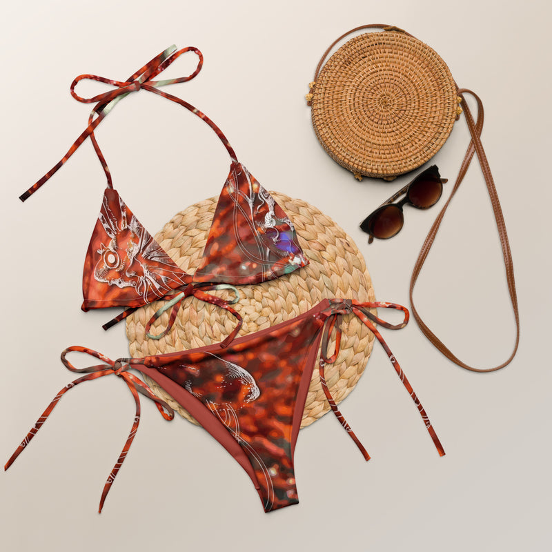 Couleurs Lagon - Sexy Bikini Push-Up String Entièrement Doublé Recyclé UPF50+ GORGONES CARMIN