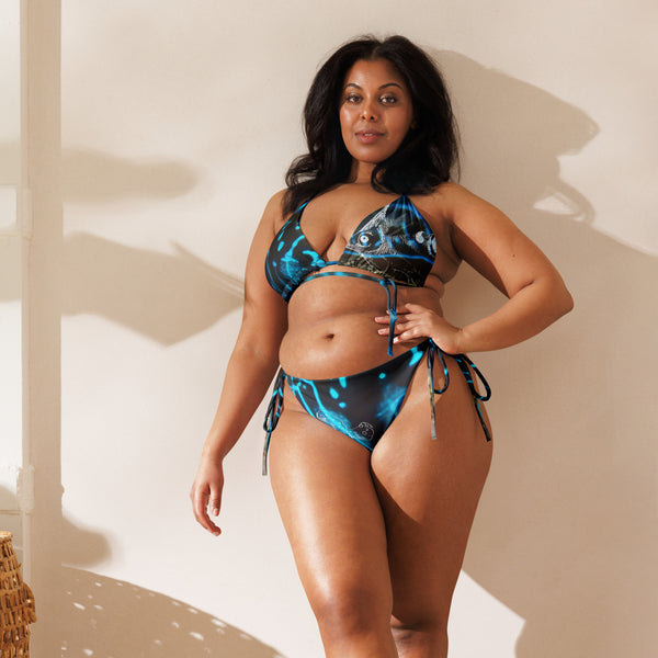 Couleurs Lagon - Sexy Bikini Push-Up String Entièrement Doublé Recyclé UPF50+ BENITIER PASSION BANANE