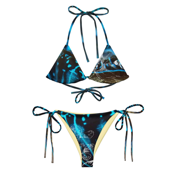 Couleurs Lagon - Sexy Bikini Push-Up String Entièrement Doublé Recyclé UPF50+ BENITIER PASSION BANANE