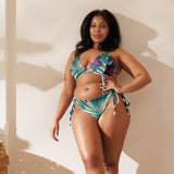 Couleurs Lagon - Sexy Bikini Push-Up String Entièrement Doublé Recyclé UPF50+ FLORAL BLEU ORIENTAL
