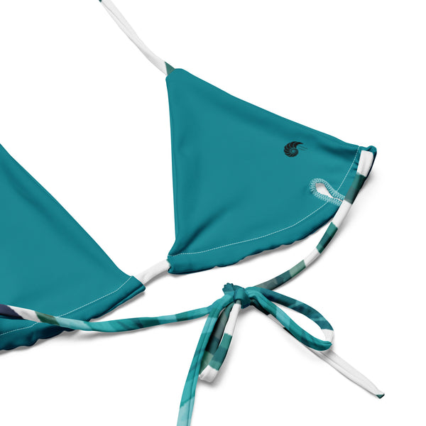 Couleurs Lagon - Sexy Bikini Push-Up String Entièrement Doublé Recyclé UPF50+ FLORAL BLEU ORIENTAL