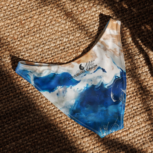 dos - Océanic – Bas de maillot de bain échancré recyclé UPF 50+ Couleurs Lagon