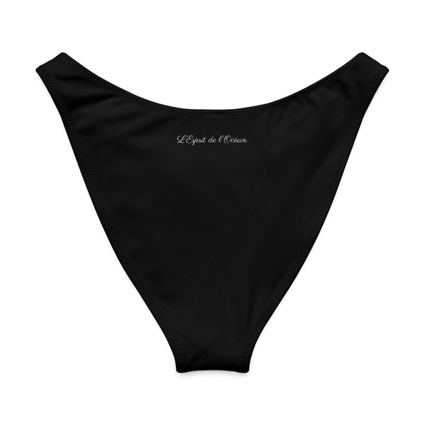 dos a plat - Noir - Bas de maillot de bain échancré recyclé UPF 50+ Couleurs Lagon