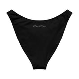 dos a plat - Noir - Bas de maillot de bain échancré recyclé UPF 50+ Couleurs Lagon