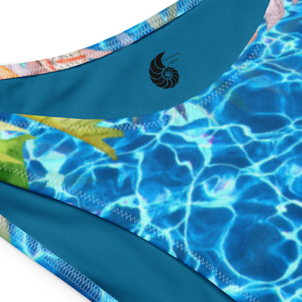 gros plan - Island Vibes – Bas de maillot de bain échancré recyclé UPF 50+ Couleurs Lagon