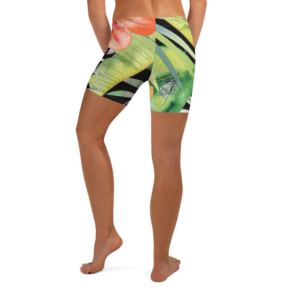 Couleurs Lagon - Shorts Femme AllSportAqua PF1.2 NOIR FLORAL HIBISCUS COLEOPTERES