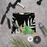 Couleurs Lagon - Short de Bain AllSportAqua NOIR FLORAL HIBISCUS LIBELLULE