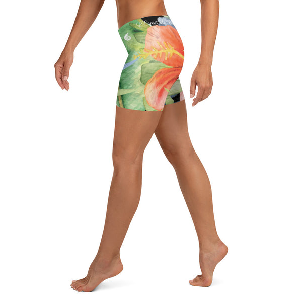 Couleurs Lagon - Short de Bain AllSportAqua NOIR FLORAL HIBISCUS
