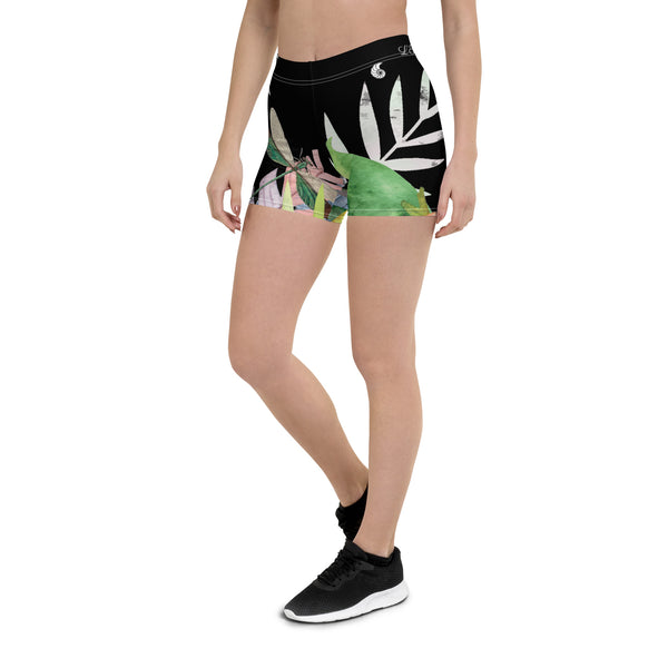 Couleurs Lagon - Short de Bain AllSportAqua NOIR FLORAL HIBISCUS LIBELLULE