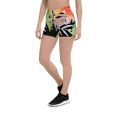 Couleurs Lagon - Shorts Femme AllSportAqua PF1.2 NOIR FLORAL HIBISCUS COLEOPTERES